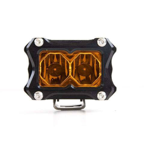 Heretic 6 Series Light Bar - BA-2: Black Bezel | Stainless Bolts | Flood Reflector | Amber Lens