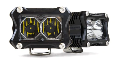 Heretic 6 Series Light Bar - BA-2 Pair Pack: Black Bezel | Stainless Bolts | Flood Reflector | Clear Lens