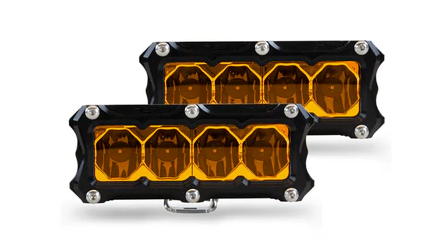 Heretic 6 Series Light Bar - BA-4 Amber | Flood | LED Pod Light - 2 Pack