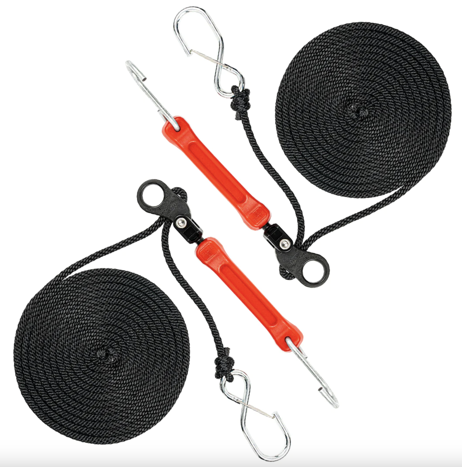 Perfect Tie Down - 12' Rope Lock Tie Down w/Bungee - Red - 2 Pack