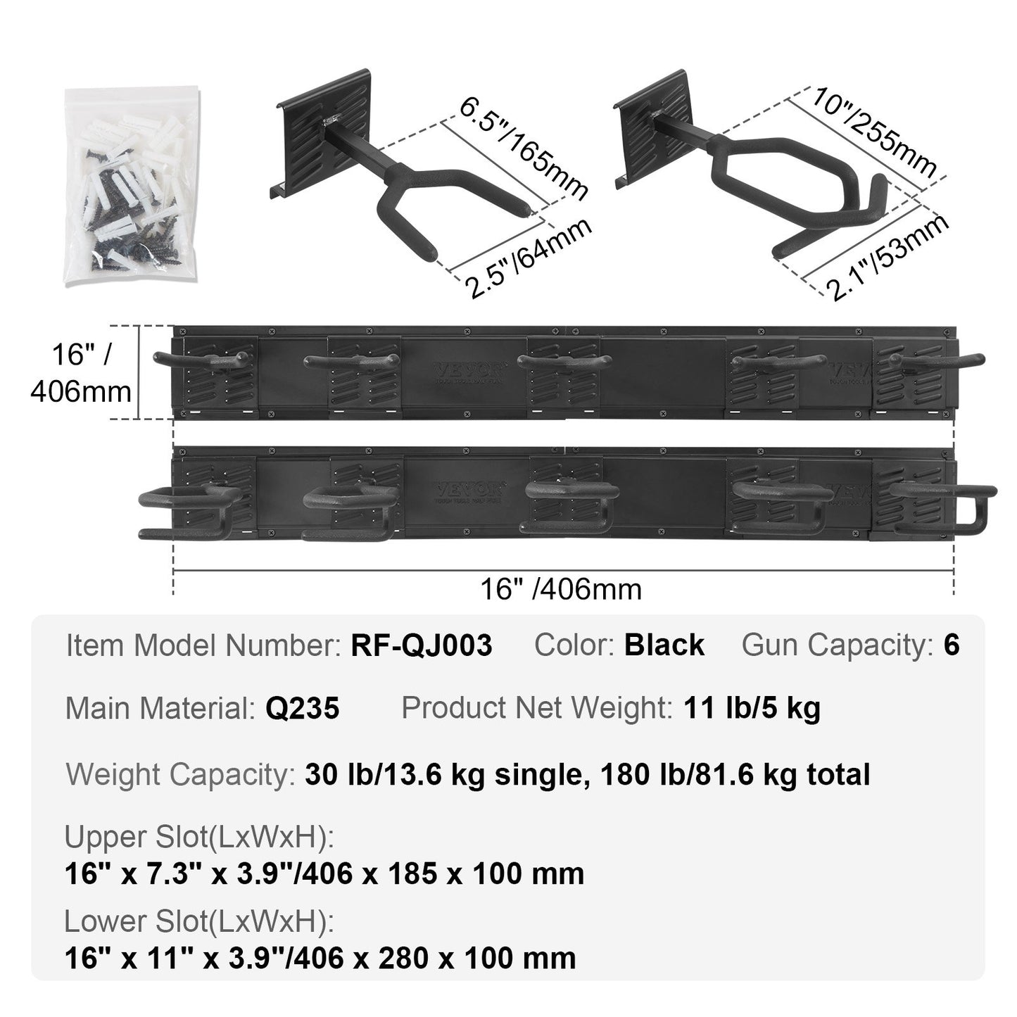 6-Slot Metal Wall Gun Rack - Heavy-Duty Rifle & Shotgun Wall Mount with Soft Padding