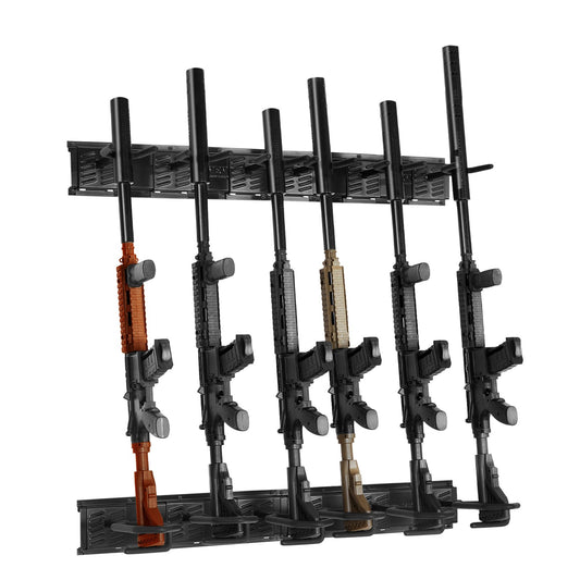 6-Slot Metal Wall Gun Rack - Heavy-Duty Rifle & Shotgun Wall Mount with Soft Padding