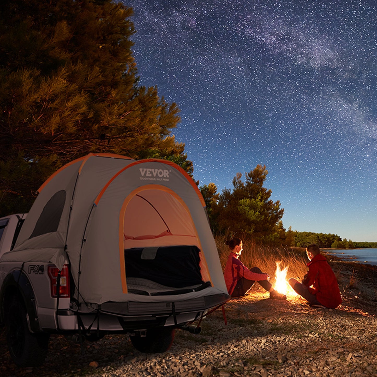 Truck Bed Tent for 6.4'-6.7' Pickups Waterproof for 2-3 People with Rain Layer and Bag