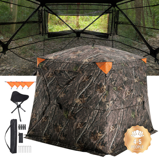 270° See Through Hunting Blind for 4-5 People with Silent Windows and Carry Bag